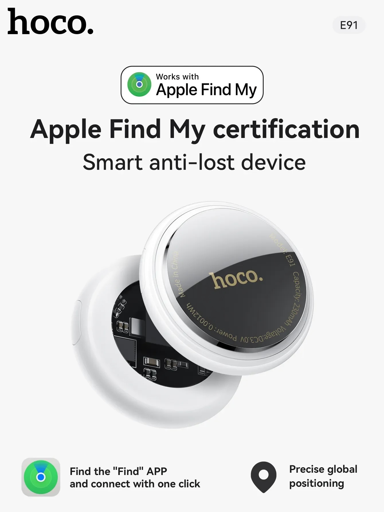 Anti Lost Smart Location Tracker for iPhone (Hoco E91)