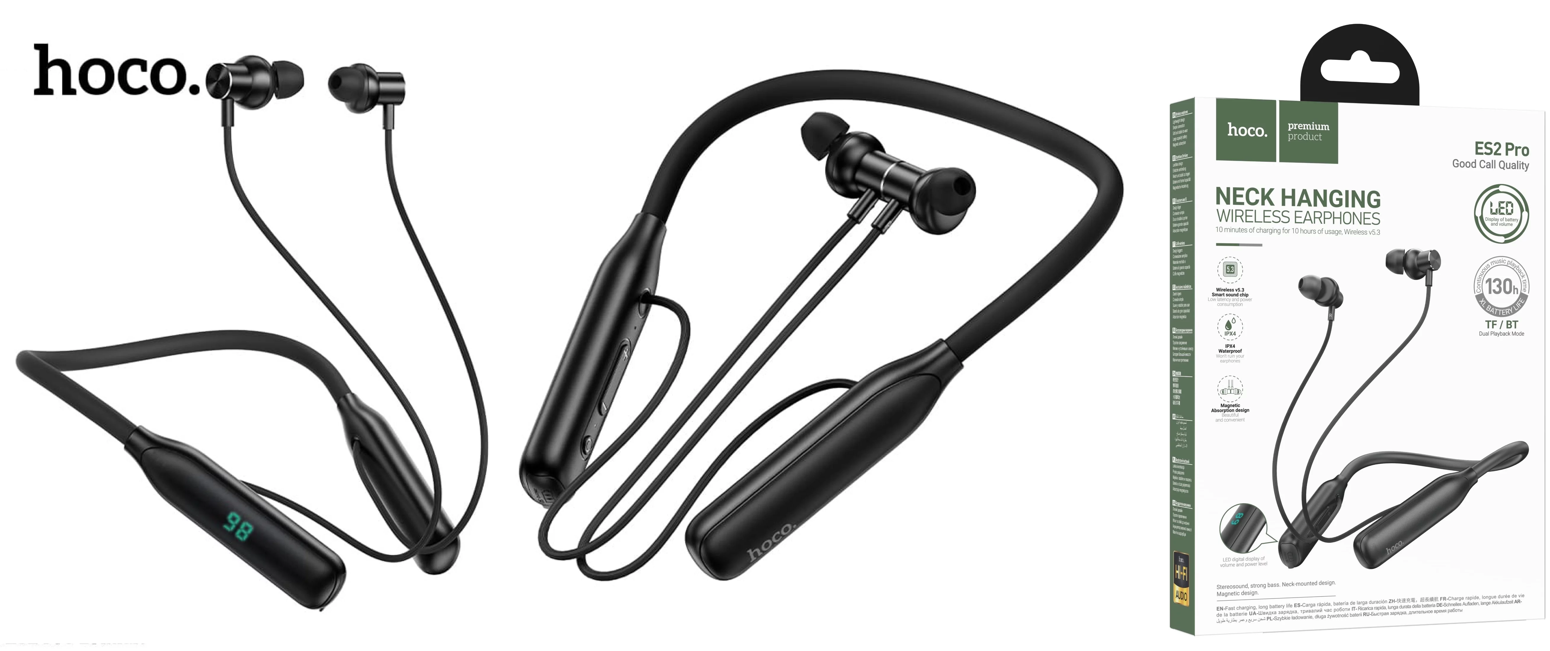 Hoco ES2 Pro Neckband Up to 130 Hours Playback
