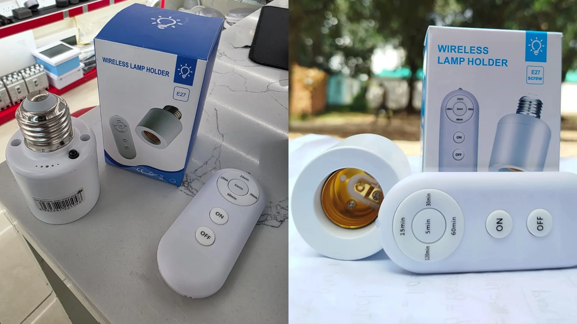 E27 Smart bulb holder with Wireless Remote & Timer