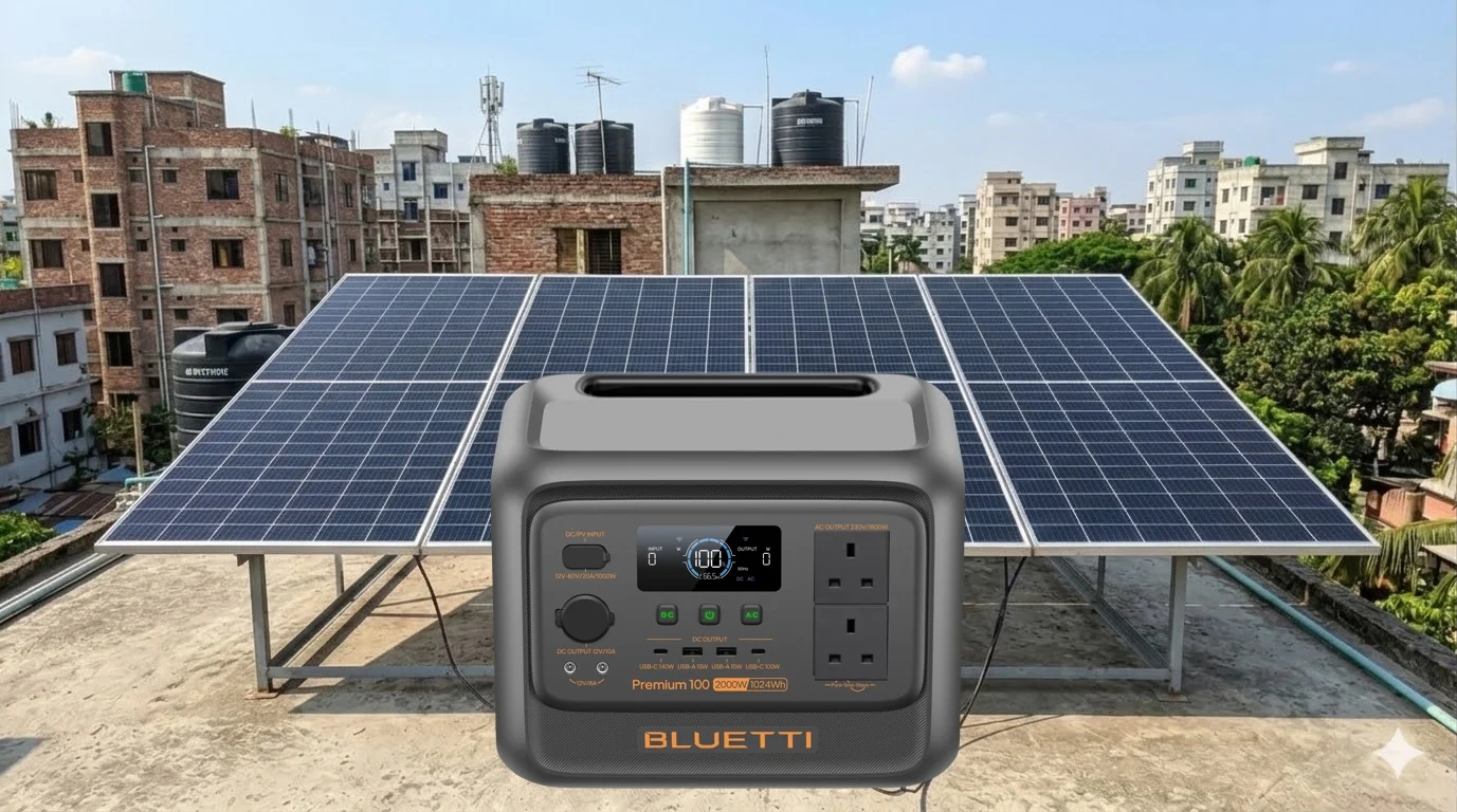 Bluetti Premium 100 V2 Pure Sine Wave Smart Solar IPS - (Inverter- 2000W, Battery-  1024Wh)