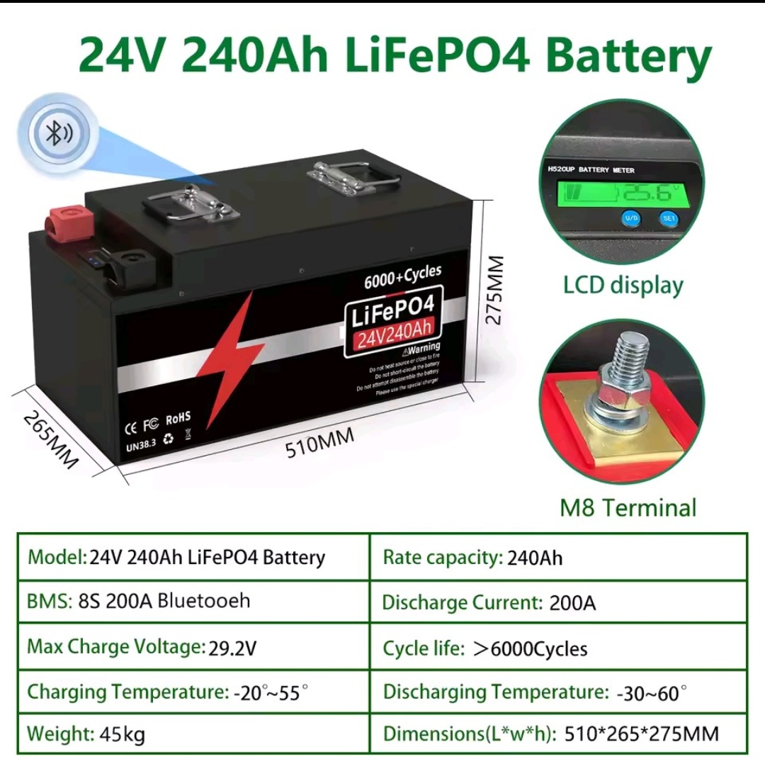 24V 240Ah LifePO4
