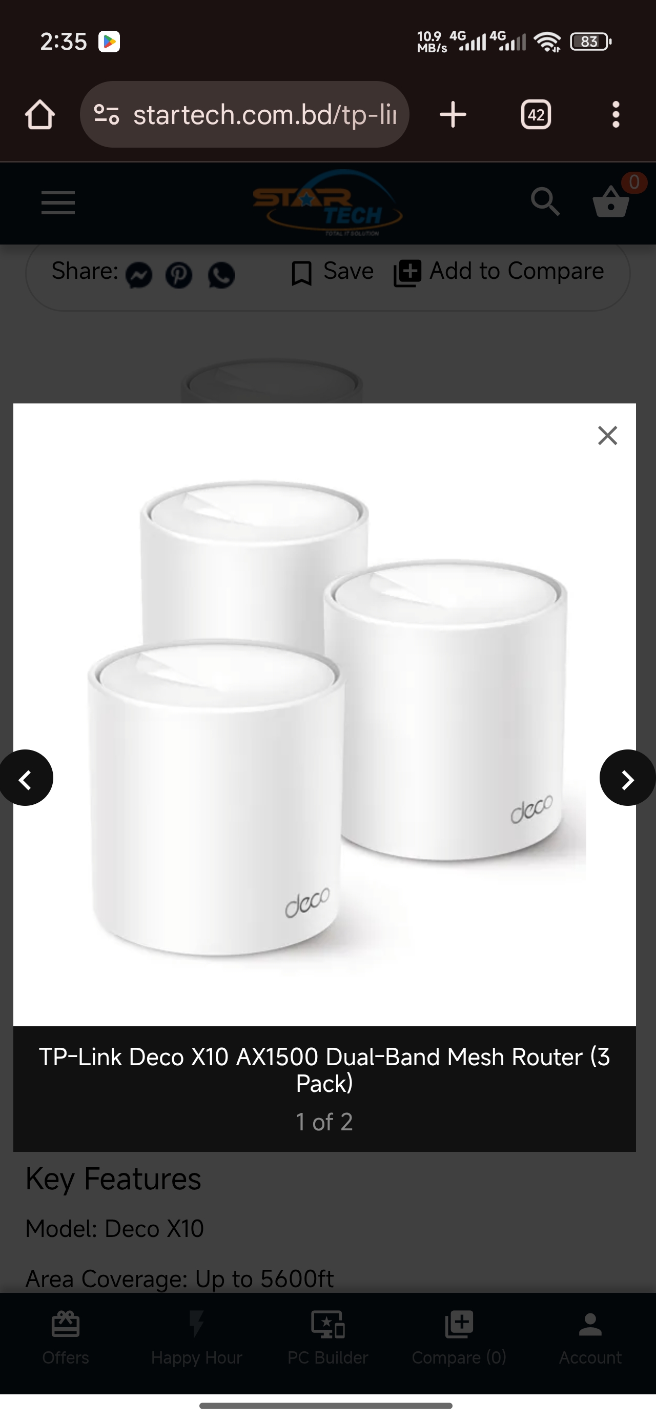 TP-Link Deco X10 AX1500 Dual-Band Mesh Router (3 Pack)