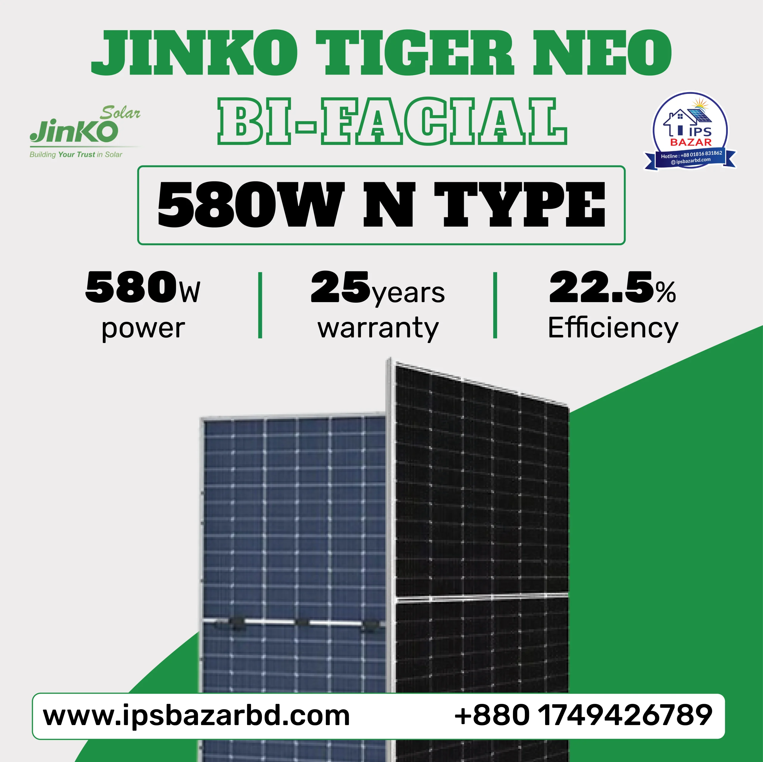 Jinko Solar Tiger Neo N Type 580Watt