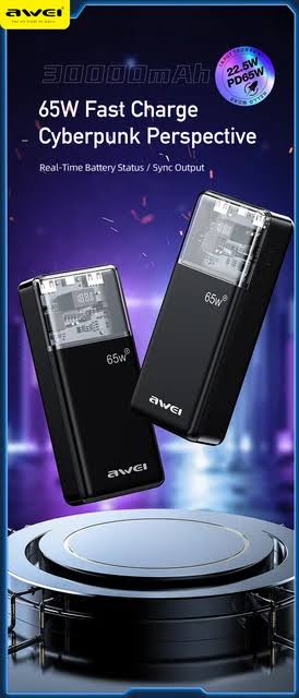 Awei P109K 30000mAh 65W Fast Charging Power Bank