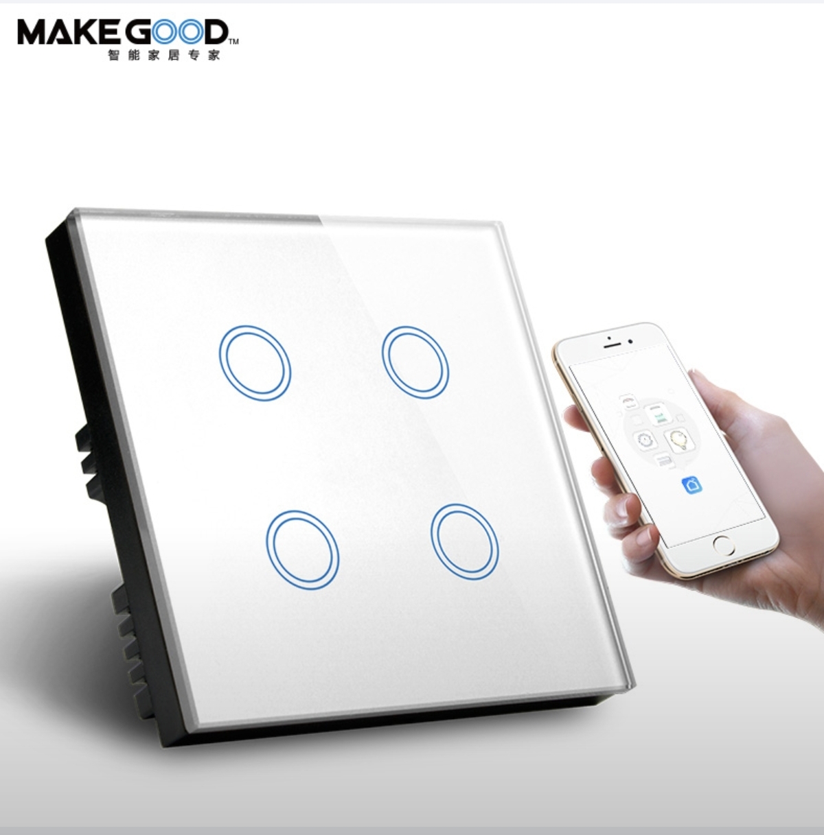 Tuya 4 Gang Smart WiFi Wall Switch