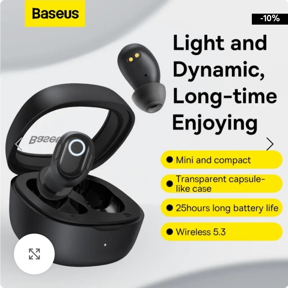 Baseus TWS WM02 Bowei True Wireless Earphone Black NGTW180101