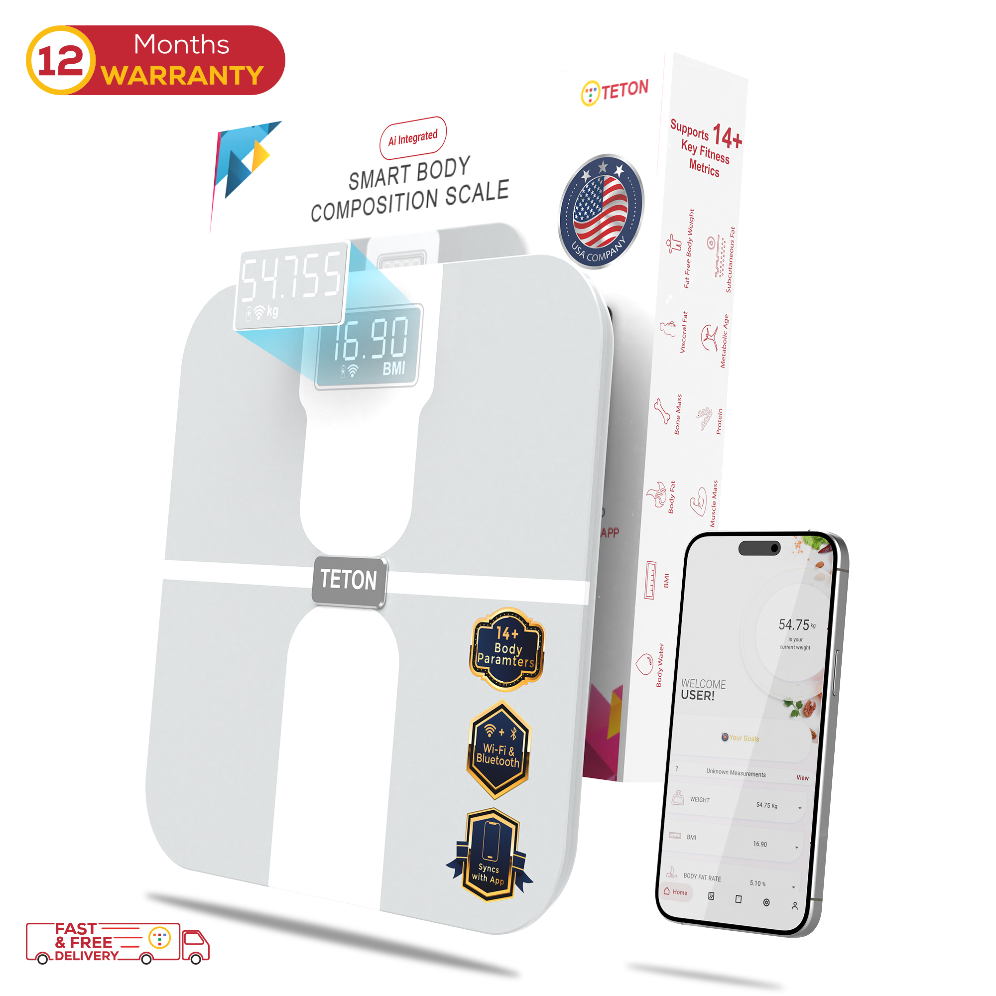 Teton Smart Scale (Wi-Fi + Bluetooth)