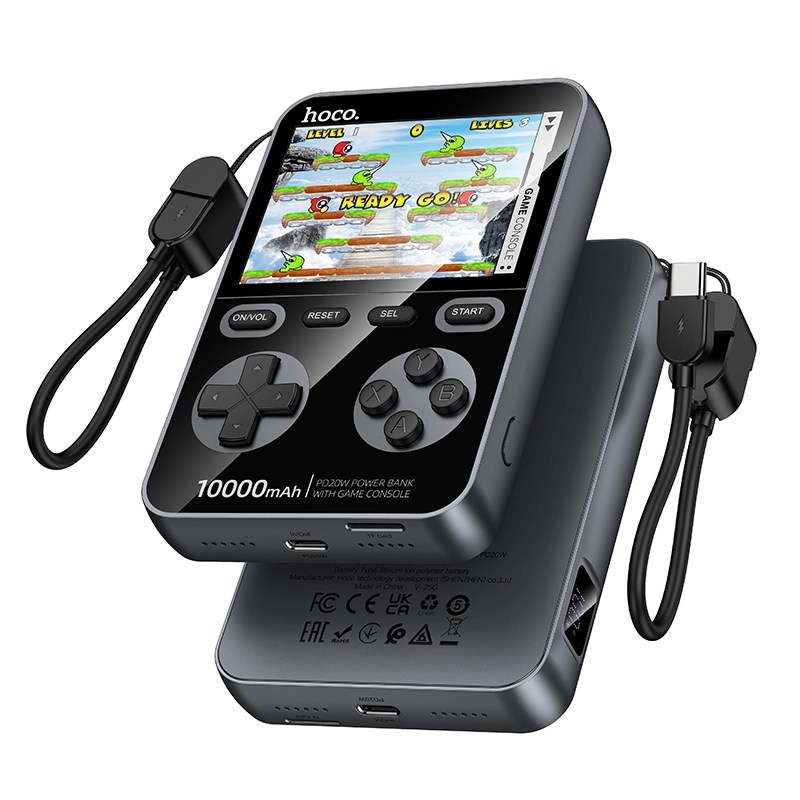 Hoco Q47 Shine 10000mAh Power Bank With Game Console | PD20W Fast Charging | 1500 Built-in Games