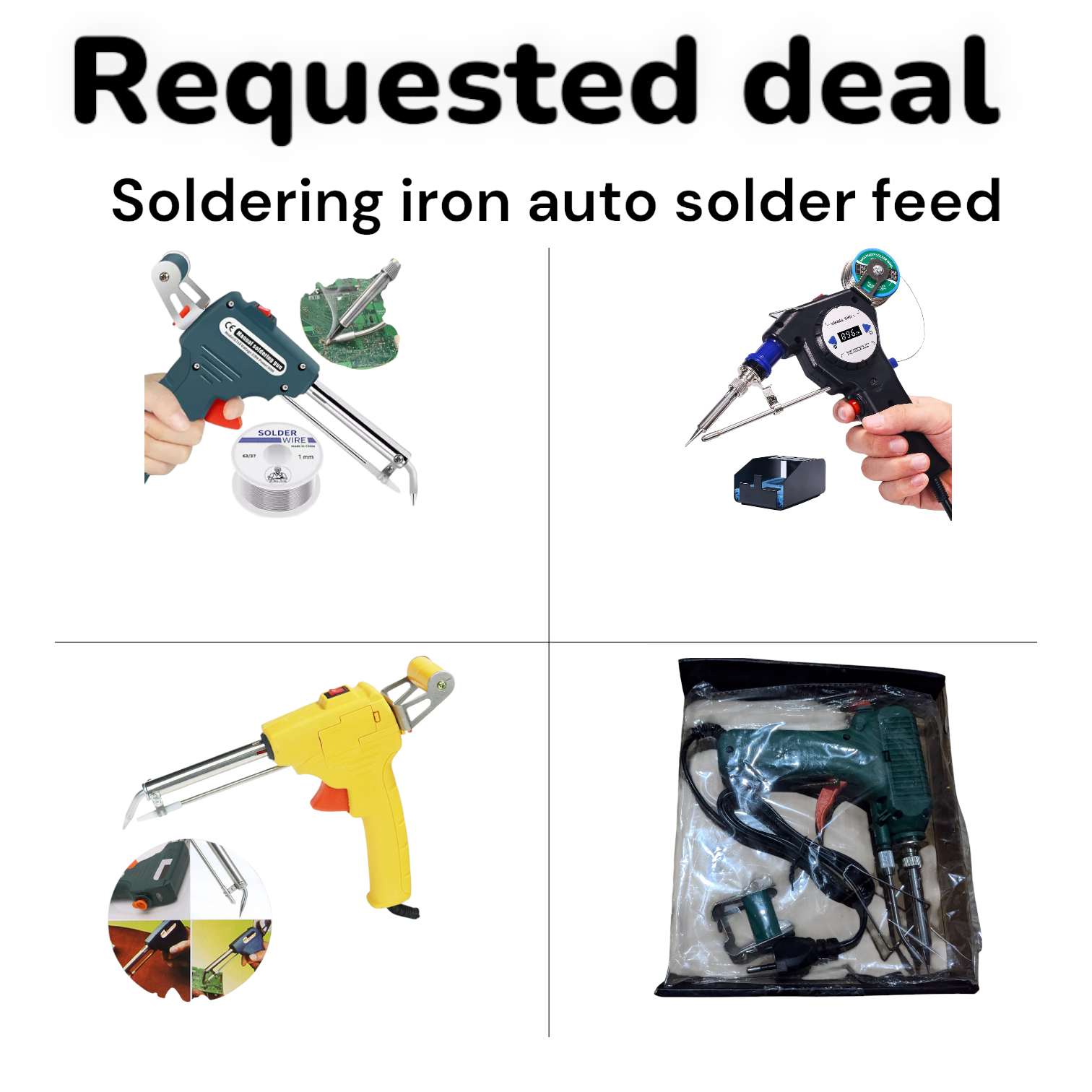 Soldering iron auto solder feed