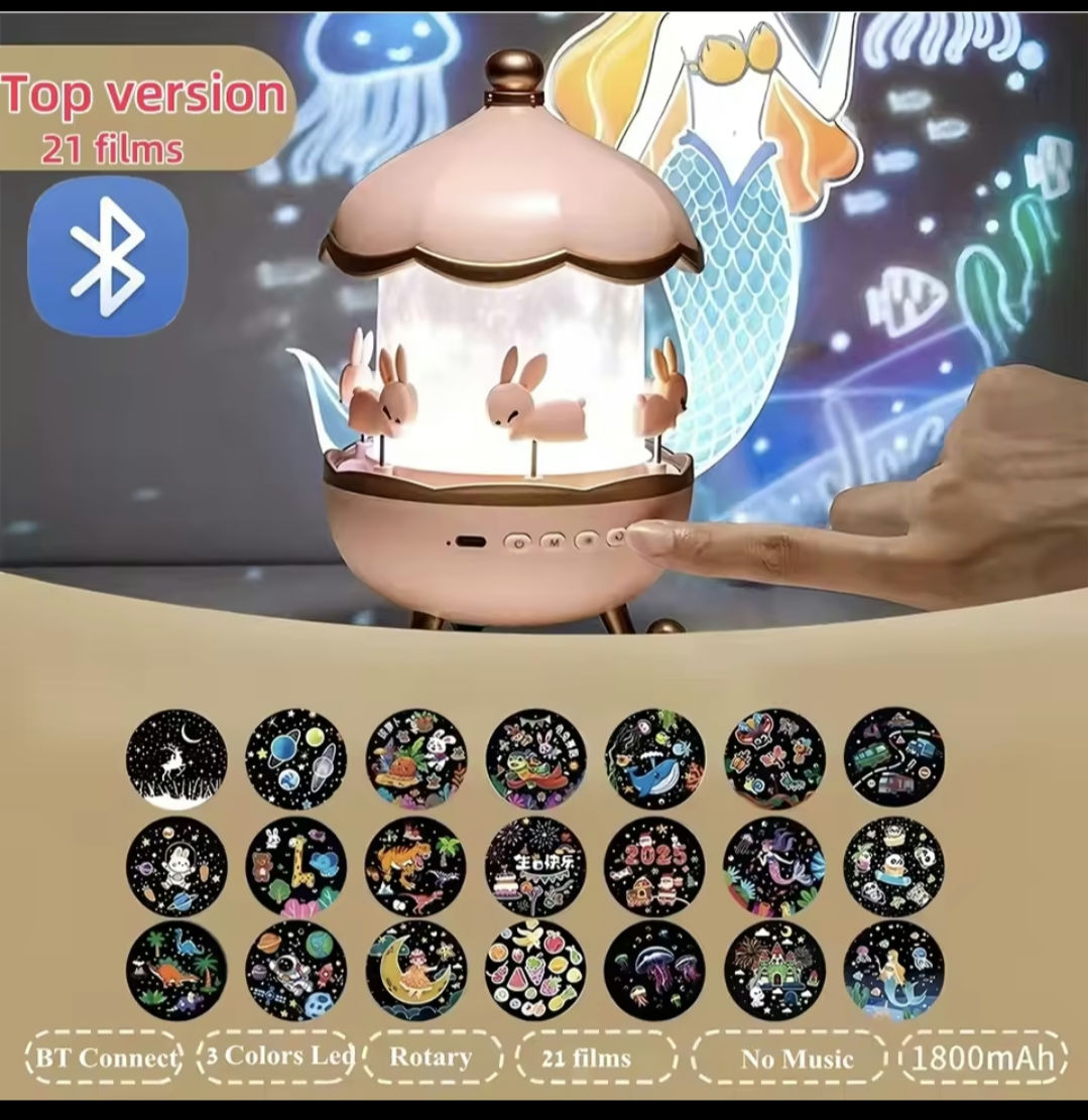 Kids Night Light projector 21 Films & Bluetooth music player