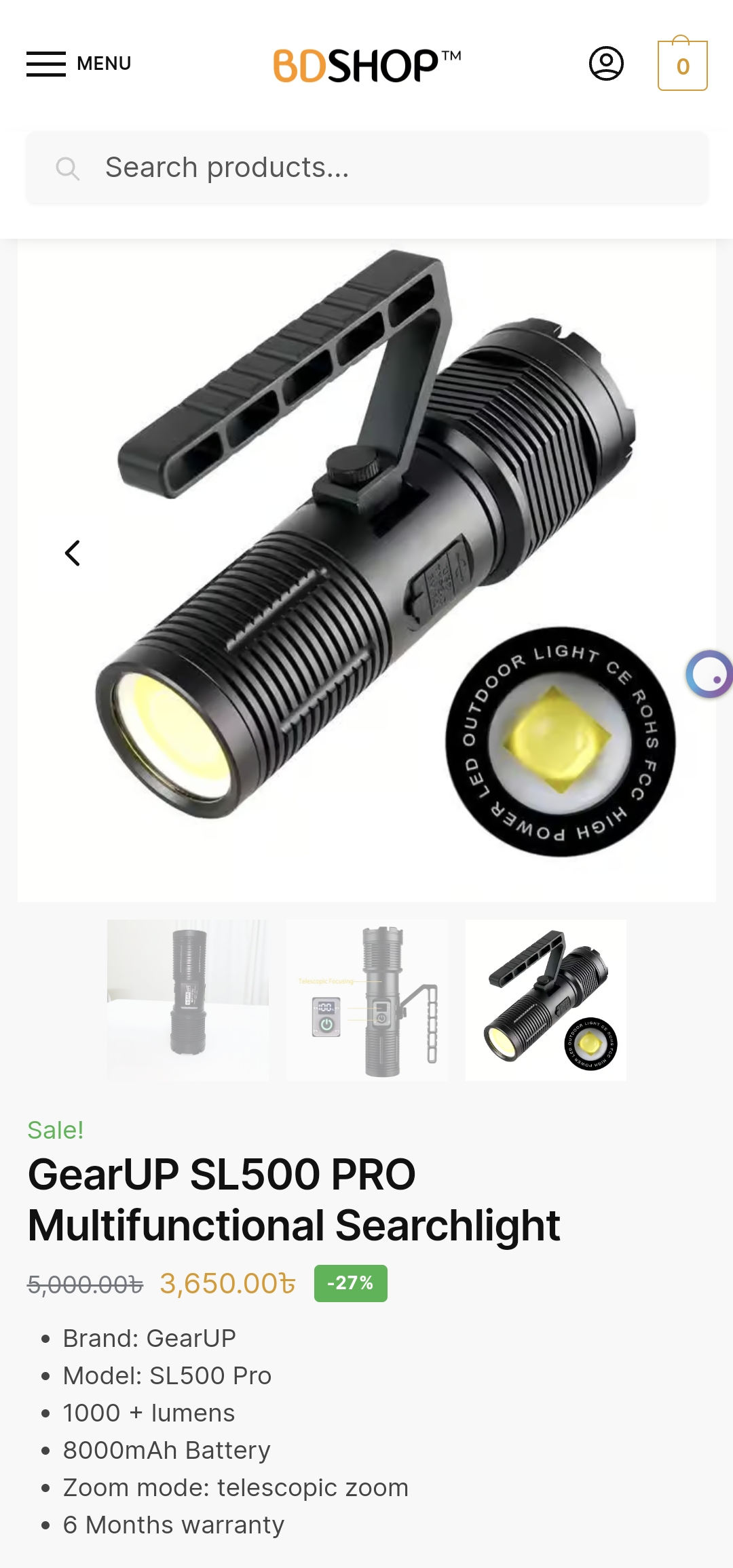 Gearup SL 500 Pro Search light